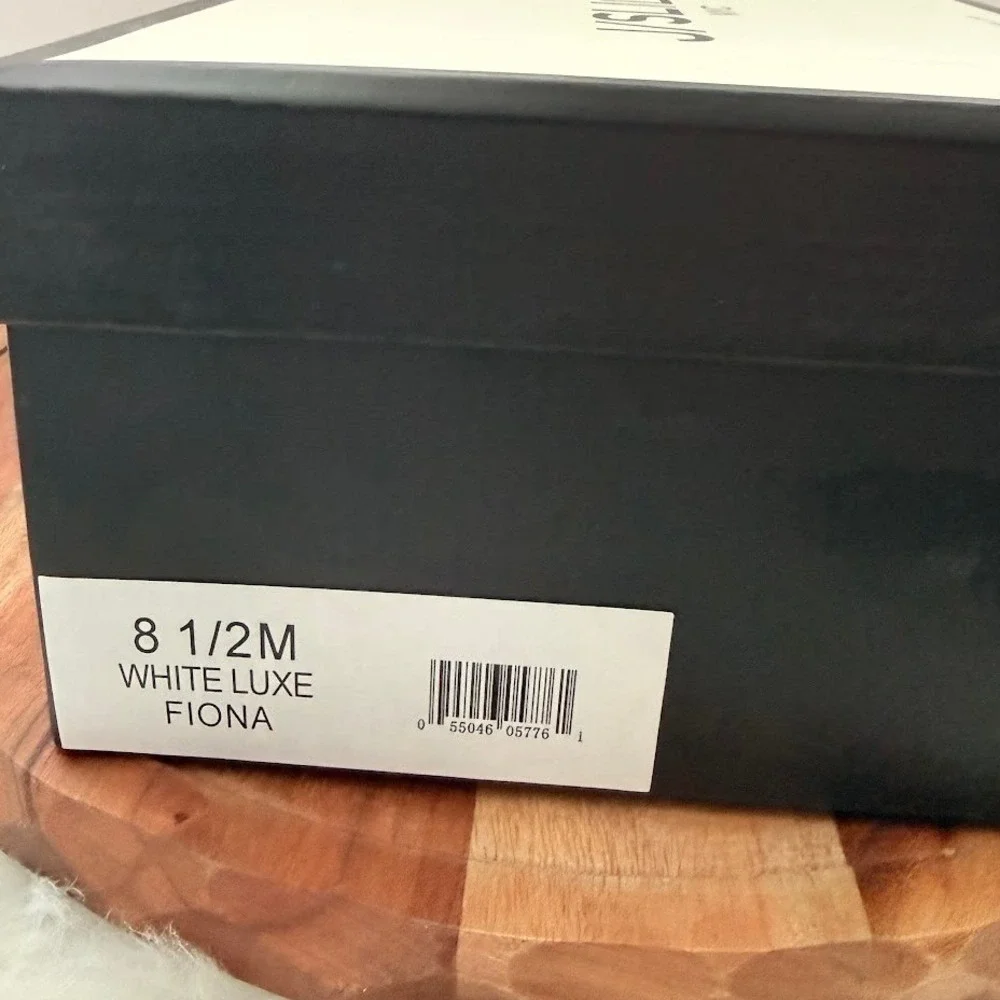 J/Slides NYC Fiona White off Luxe Leather Platform Sneakers Size 8.5 NEW Box
